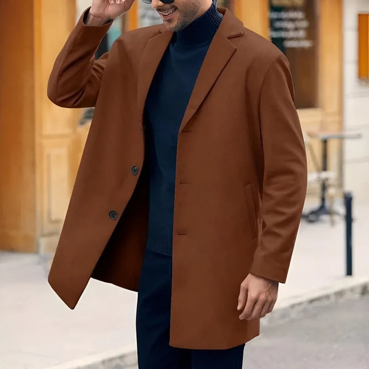 Hugo | Manteau Long Double Boutonnage pour Hommes avec Col à Revers