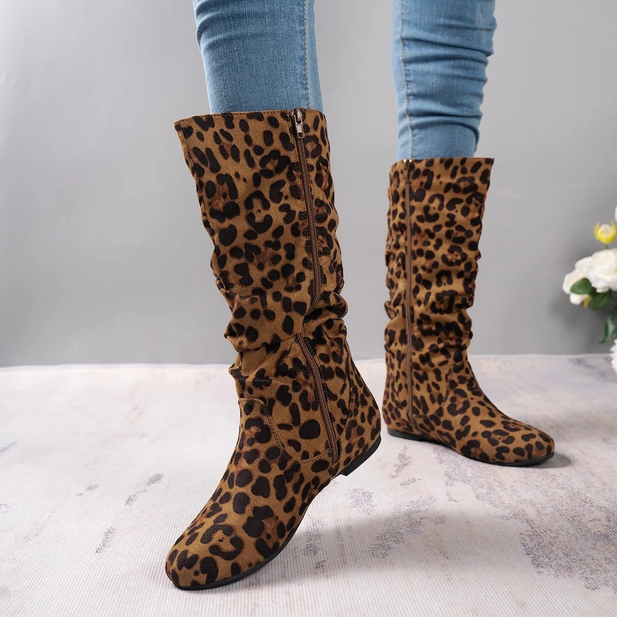 Roslina | Bottes hautes avec semelle plate