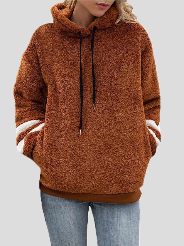 Quitterie | Sweatshirt à Capuche en Fleece Douillet avec Cordon de Serrage et Poches pour Femme