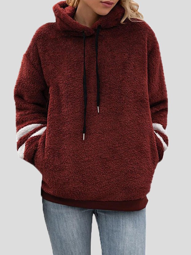 Quitterie | Sweatshirt à Capuche en Fleece Douillet avec Cordon de Serrage et Poches pour Femme